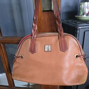 Dooneyand Bourke Pebble Leather Dome Double Handle Satchel